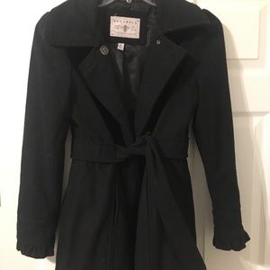 Gently worn black pea coat, size M